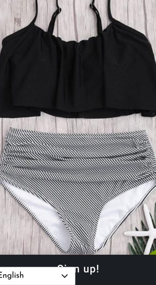 ruffle top high waisted bikini